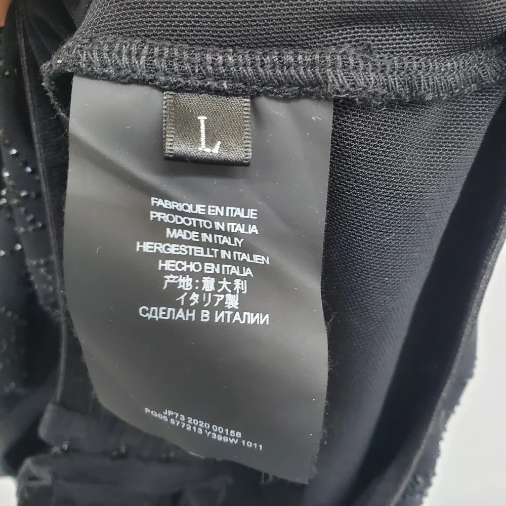 Saint Laurent Paris Womens L Black‎ Beaded Mesh Bodysuit Made in Italy NWOT
